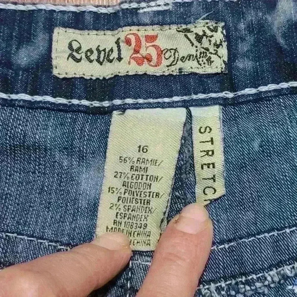 Acid-Wash Jeans with Embellished Back Pockets by Rebel 25 Denim - Picture 8 of 11